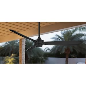 Rudolph Wet 60-in. Indoor/Outdoor Black Standard Ceiling Fan with Remote Control for Bedroom or Living Room