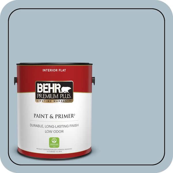 BEHR PREMIUM PLUS 1 gal. #570E-3 Liberty Gray Flat Low Odor Interior Paint & Primer