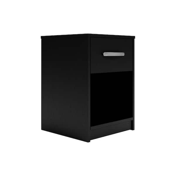Finch Black 1 Drawer 19.63 in. W Nightstands