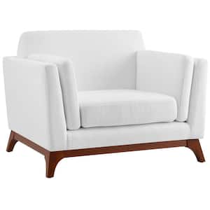 Chance White Upholstered Fabric Armchair