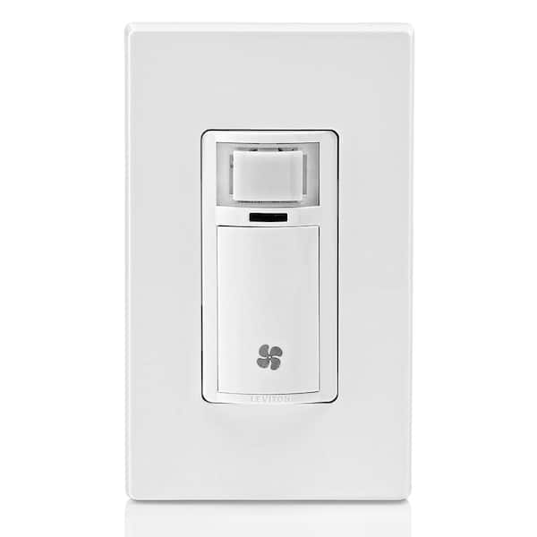 Decora In-Wall Humidity Sensor for Bathroom Exhaust Fan Control Switch, 1/4 HP, Residential Grade, Single Pole, White