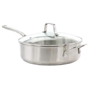 Martha Stewart Everyday Silverberry 8-Quart Matte Silver Stainless Steel  Stock Pot with Lid 