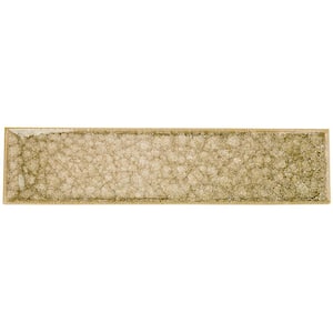 Roman Selection Iced Tan Glass 2 in. x 8 in. Mosaic Tile Sample