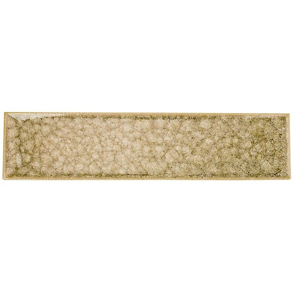 Ivy Hill Tile Roman Selection Iced Tan Glass 2 in. x 8 in. Mosaic Tile Sample