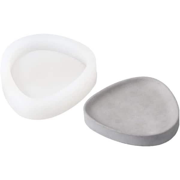 Silicone Concrete Tray Mold for DIY Handmade Jewelry Cement Plaster Clay Projects, Washable Reusable, 11cmx10.2cmx2cm