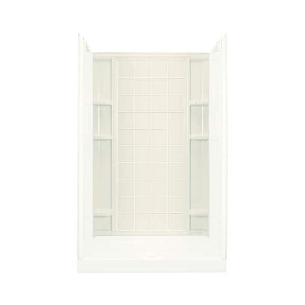 STERLING Ensemble 1-1/4 in. x 48 in. x 72-1/2 in. 1-piece Direct-to-Stud Shower Back Wall in Biscuit