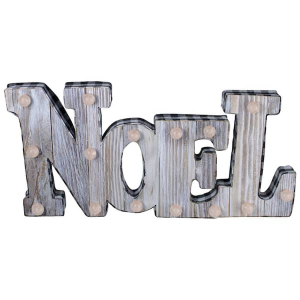 Northlight 47 in. Lighted 3D Wooden's NOEL's Christmas Table Top Decor