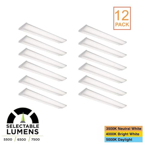 Commercial Electric 12-Pack 4 ft. x 10 in. 5500/6500/7500 Lumens