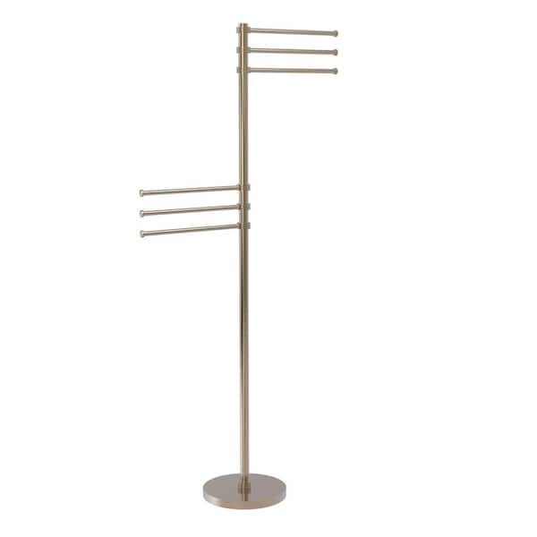 Allied Brass Towel Stand with 6-Pivoting 12 in. Arms in Antique Pewter