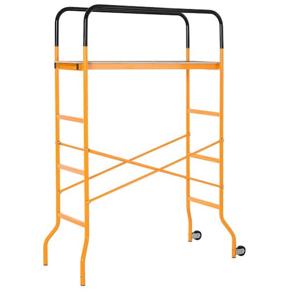 Steel 4.6 ft. W x 6 ft. H x 2 ft. D Baker Scaffold Platform with 2-Wheels for Anti-Skid, 440 lbs. Load Capacity
