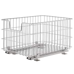 EcoStorage 13 in. W x 17.75 in. D x 11 in. H Chrome Wire in Cabinet Pull-Out Bottom Mount Wire Basket