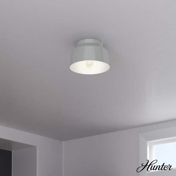 Hunter Cranbrook 12 in. 1 Light Dove Grey Flush Mount Kitchen Light