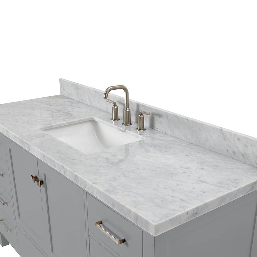 Cambridge 61" Grey Single Basin Vanity with Marble Top