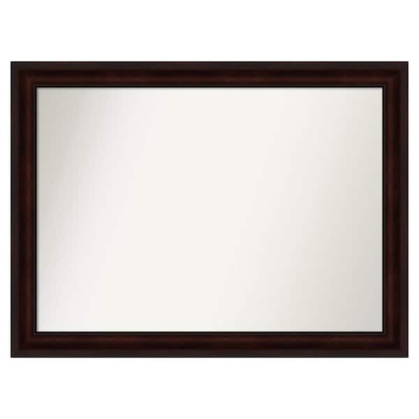 Amanti Art Coffee Bean Brown 43.25 in. x 32.25 in. Custom Non-Beveled Satin Recycled Polystyrene Framed Vanity Wall Mirror