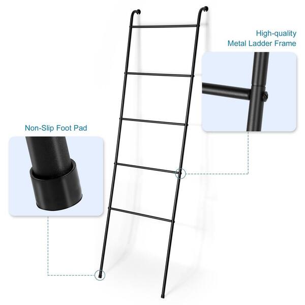 Oumilen Blanket Ladder Bathroom Towel Holder Decorative Towel Rack