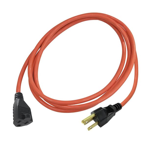 10 ft. L 16 / 3 SJTW Indoor/Outdoor Extension Cord Orange