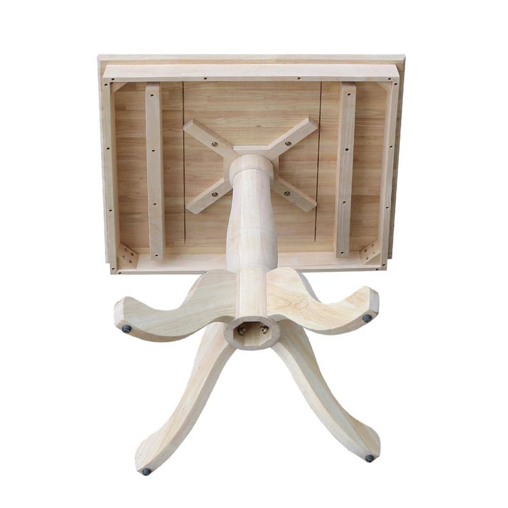 Chateau Parawood 43" Square Pedestal Dining Table in Natural Finish