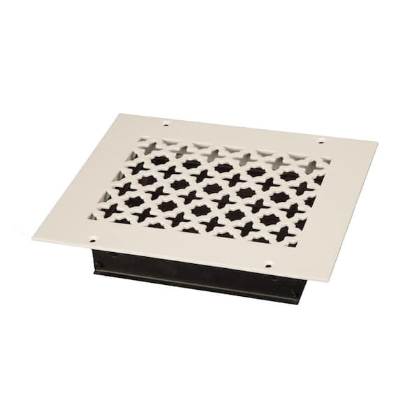 SteelCrest Victorian 8 in. x 6 in. White/Powder Coat, Steel Wall/Ceiling Vent with Opposed Blade Damper