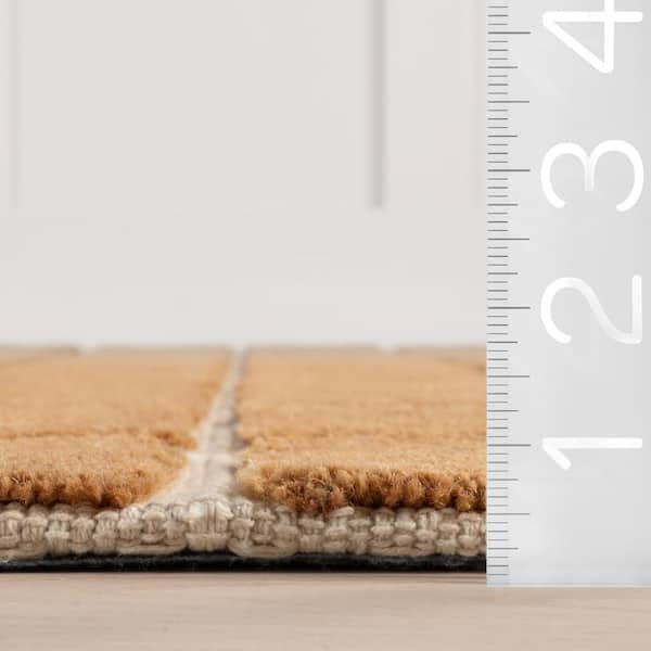 Gretchen Checked Wool Orange 8 ft. x 10 ft. Indoor/Outdoor Patio Rug