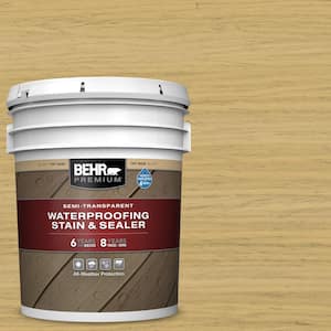 5 gal. #ST-139 Colonial Yellow Semi-Transparent Waterproofing Exterior Wood Stain and Sealer