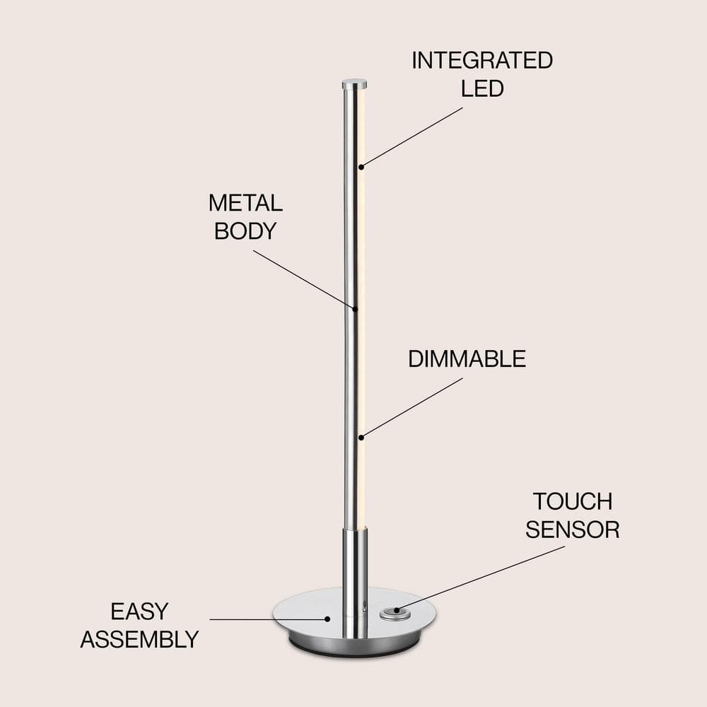 Keira 16.5" Chrome LED Modern Table Lamp