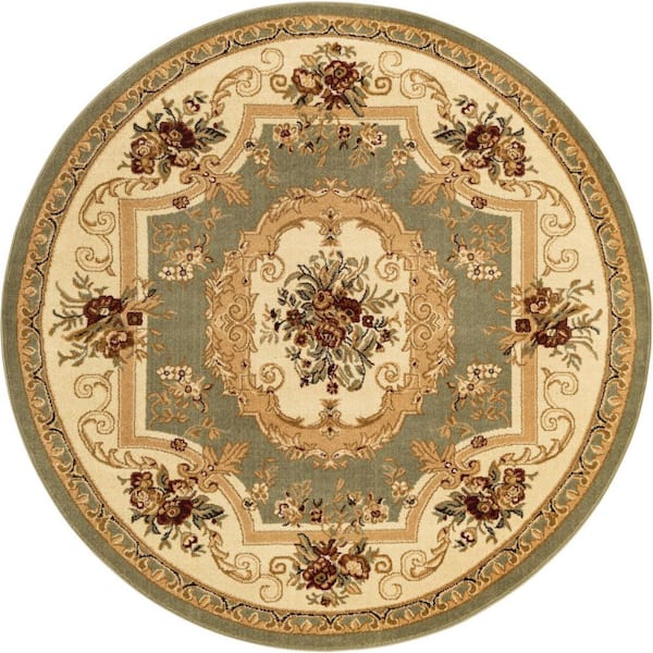 Unique Loom Versailles Henry Green 6' 0 x 6' 0 Round Rug