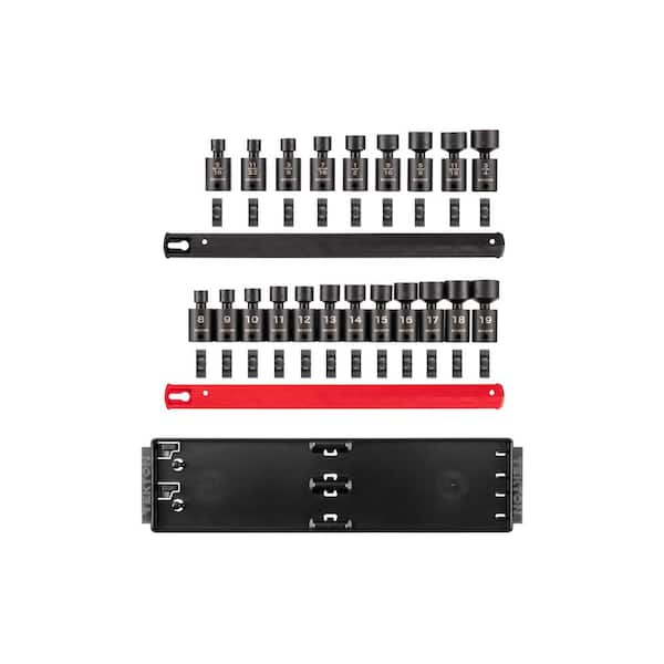 TEKTON 3/8 in. Drive 6-Point Universal Joint Impact Socket Set