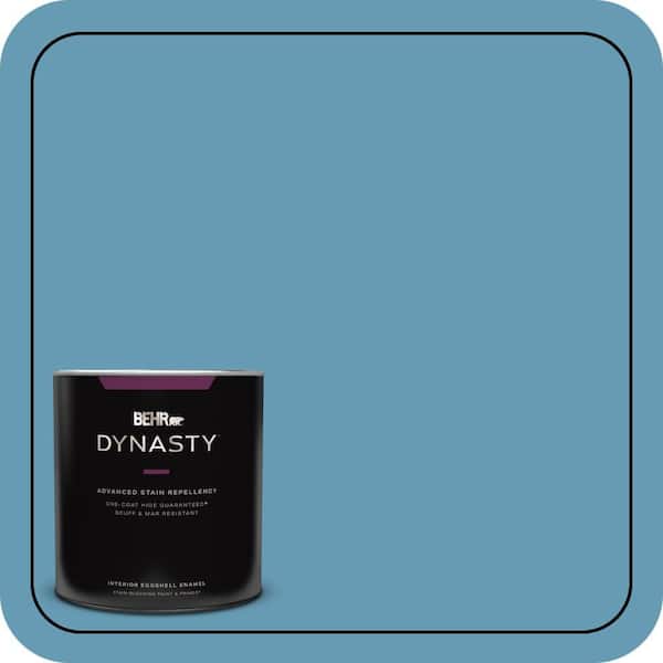 BEHR DYNASTY 1 qt. #S490-4 Yacht Blue One-Coat Hide Eggshell Enamel Interior Stain-Blocking Paint and Primer