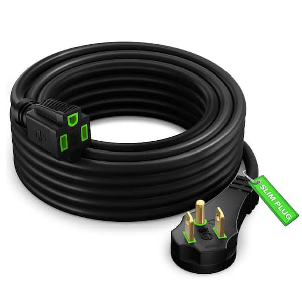 15 ft. 14 / 3 Medium / Heavy Duty Indoor Extension Cord with Angled Plug, 15 Amps, Black