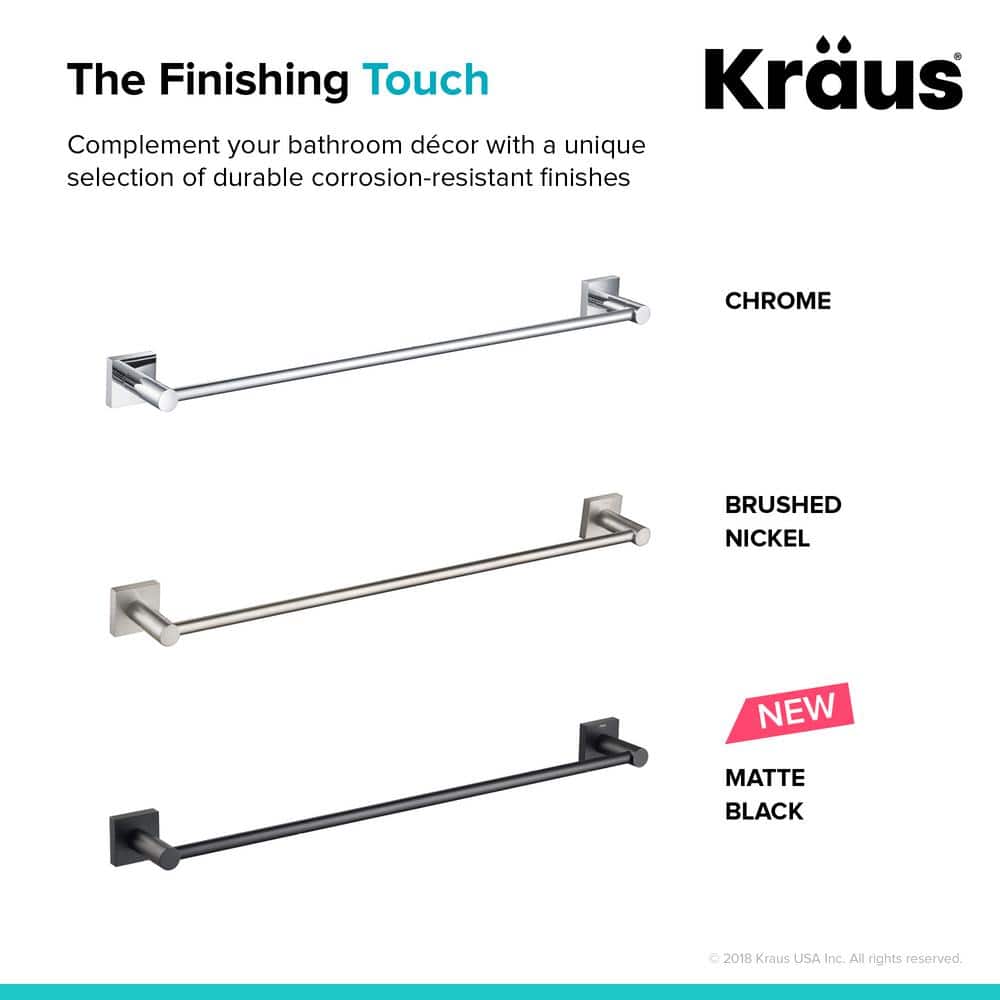 Ventus 25-Inch Chrome Wall Mounted Towel Bar