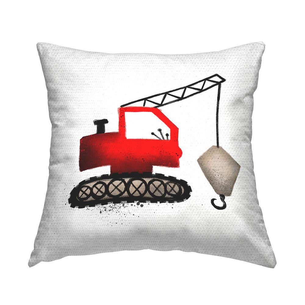 Red Construction Crane Vehicle Red Square Outdoor Throw Pillow price history on PriceWatchPro
