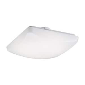 FM 11 in. White Square Integrated LED Flush Mount Light with Selectable Color Temperature