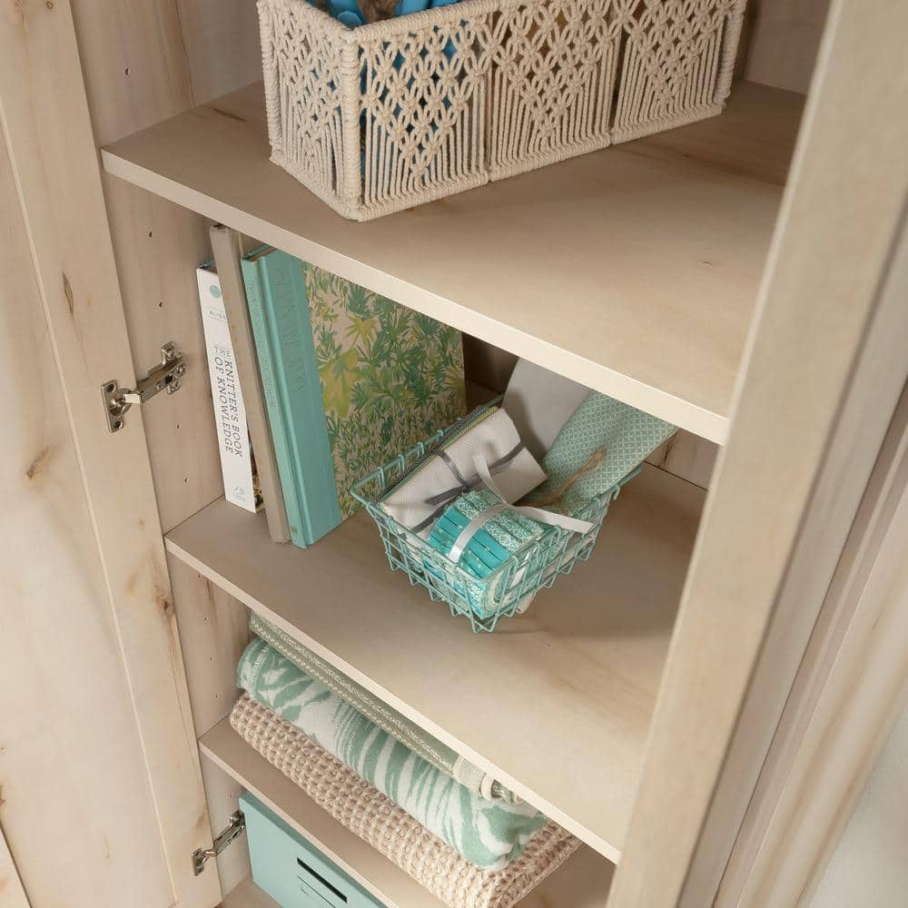 Pacific Maple Freestanding Storage Cabinet with Adjustable Shelving