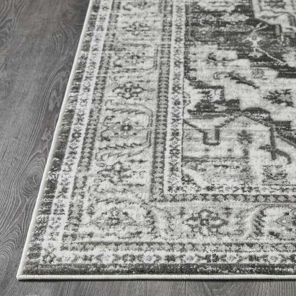 Rhane Alvner Gray 9 ft. 10 in. x 12 ft. 10 in. Oriental Polypropylene Area Rug