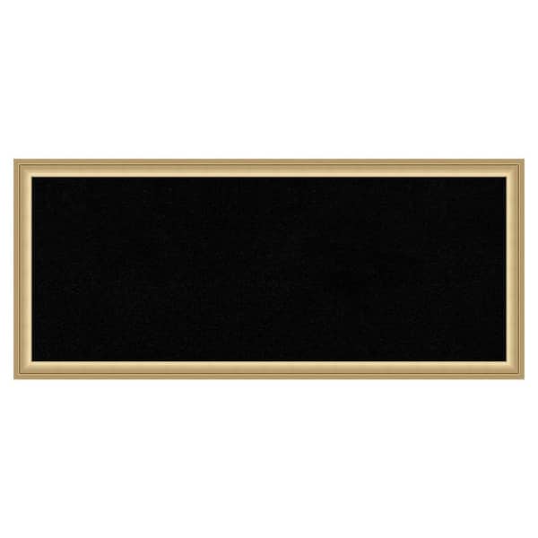 Amanti Art Florence Gold Framed Black Corkboard 32 in. x 14 in. Bulletine Board Memo Board