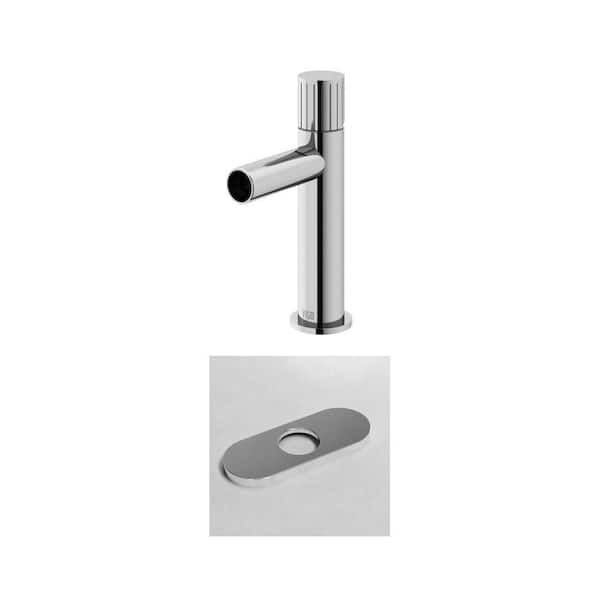 Ashford Single Handle Single-Hole Bathroom Faucet and 5.5 in. Deck Plate in Chrome (2-Piece Set)