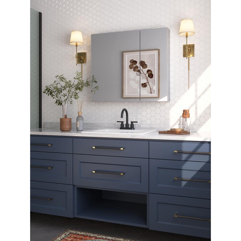 30'' W x 26'' H Frameless Mirrored Medicine Cabinet with Adjustable Shelves
