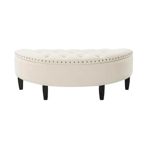 Henrique 43.3 in. W x17.3 in. D x15.7 in. H Ivory Bedroom Tufted Bench with Storage