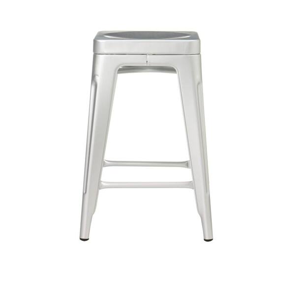 Home Decorators Collection Garden 24 in. Brushed Aluminum Counter Stool