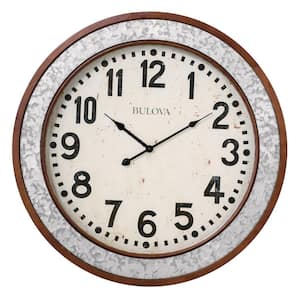 Cherry Wood Round 24 in. Wall Clock