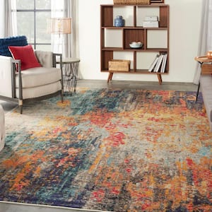 Celestial Multicolor 9 ft. x 12 ft. Abstract Contemporary Area Rug
