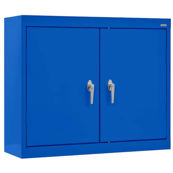 Sandusky Steel 2-Shelf Wall Mounted Garage Cabinet in Blue (36 in. W x 30 in. H x 12 in. D)