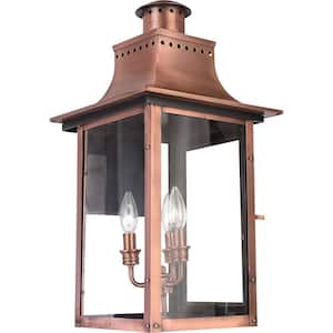 Chalmers 1-Light Aged Copper Outdoor Wall Lantern Sconce