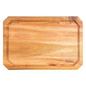 Acacia Wood Rectangular 18 x 12 in. Carving Board with Juice Groove