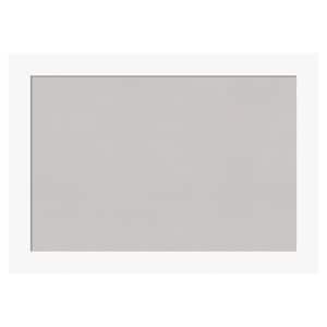 Basic White Wood Framed Grey Corkboard 41 in. x 29 in. Bulletin Board Memo Board