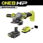 ONE+ HP 18V Brushless Cordless 4-1/2 in. Angle Grinder with 2.0 Ah Battery and Charger