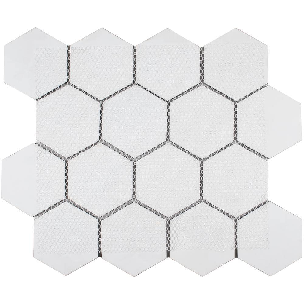 Deep Blue Gloss 11x12 Glass Honeycomb Mosaic Tile