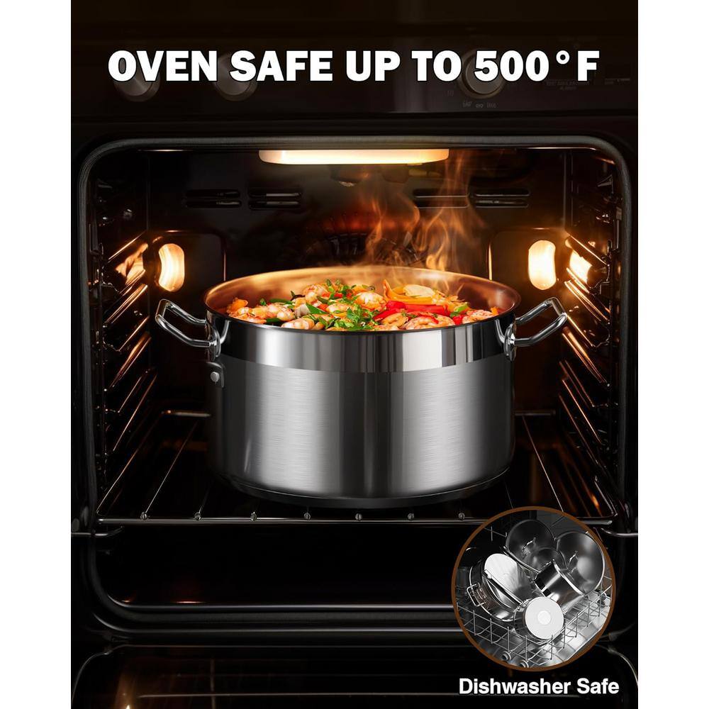 Professional 6-Quart Stainless Steel Dutch Oven with Lid