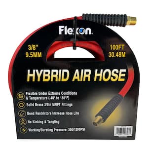 3/8 in. x 100 ft. Hybrid Air Hose with Solid MNPT Fittings