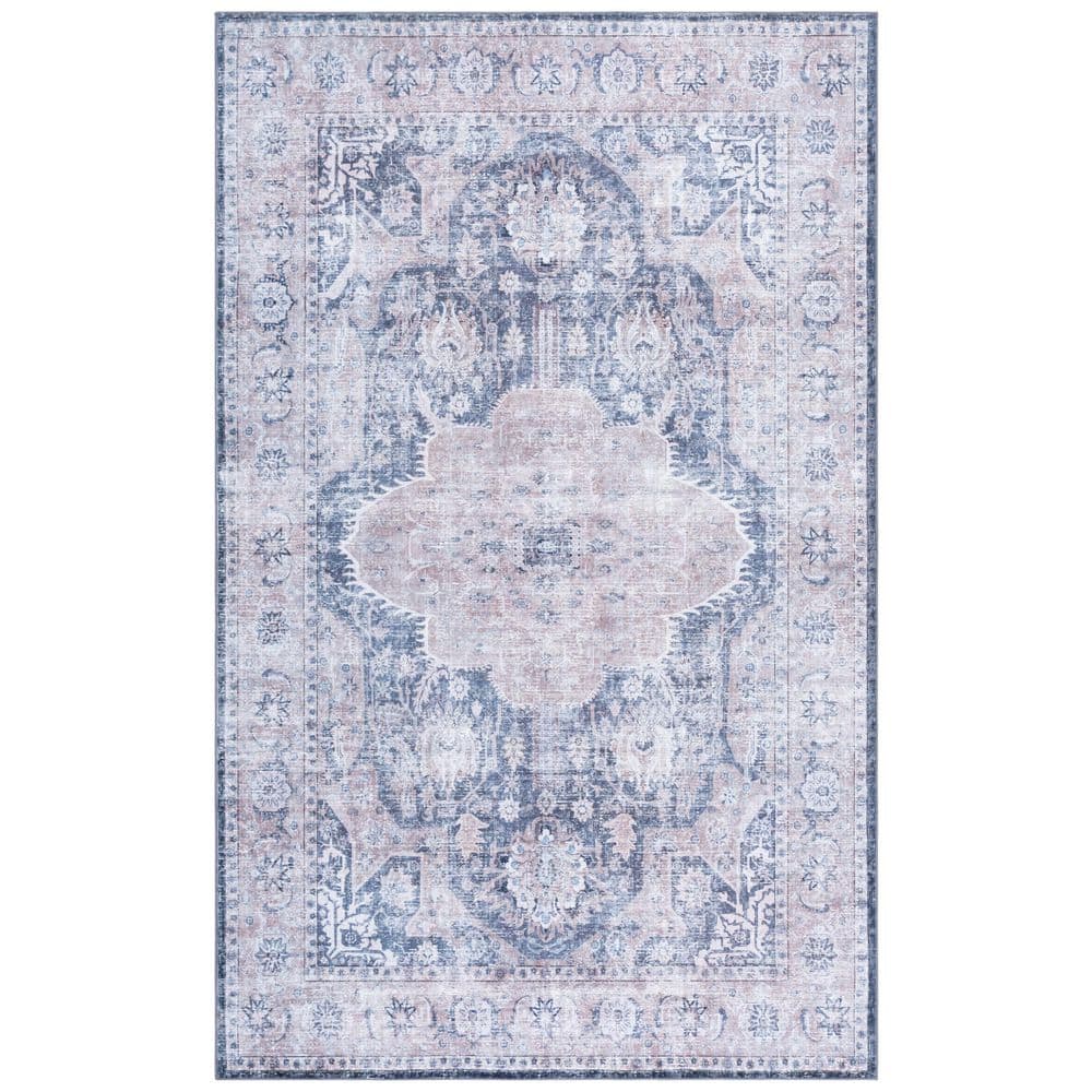 SAFAVIEH Arizona Sage/Gray 8 ft. x 10 ft. Machine Washable Floral ...